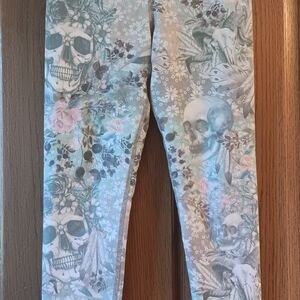 Floral Sugar Skull Print Leggings